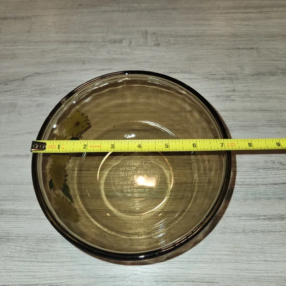 Anchor Ovenware Mixing Bowl Hocking Amber Sunflower 1.5 QT - Picture 3 of 5